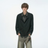 Dream made fake two-piece old money style cardigan sweater for men in spring and autumn long-sleeved shirt for boys with knitted sweater