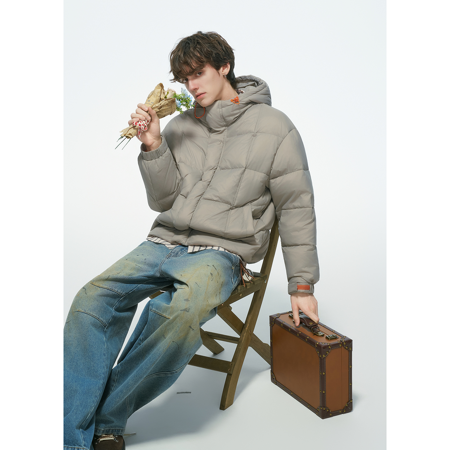 Dream made 新国标90白鸭绒撞色羽绒服男冬季加厚防寒面包服外套 - 图2