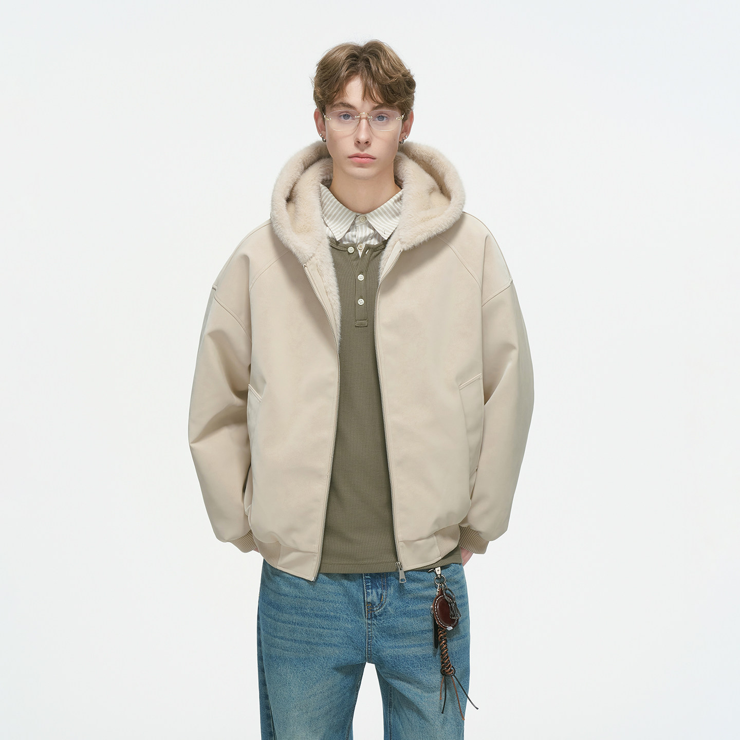 Dream made毛领座山雕外套男冬季加厚荔枝皮男生冬装棉服情侣棉袄,淘宝优惠券,粉丝福利购,淘宝优惠卷