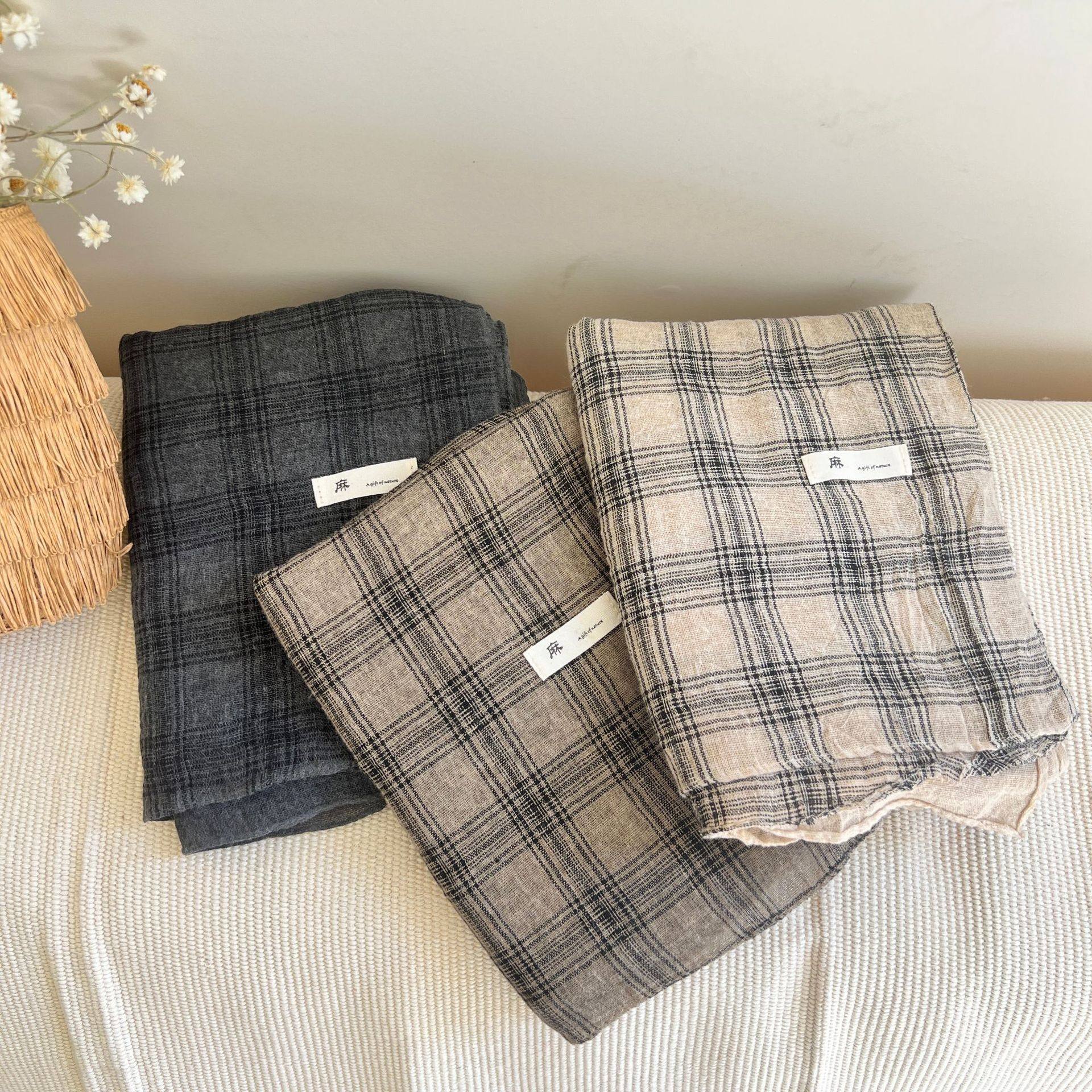 英伦风新款围巾女春秋百搭亚麻格子丝巾加大薄款长款披肩秋冬纱巾,淘宝优惠券,粉丝福利购,淘宝优惠卷