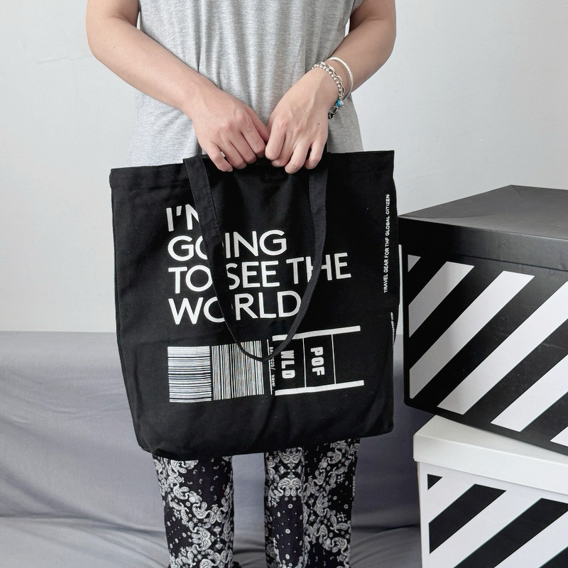 超大容量手提单肩帆布包简约字母休闲托特包布袋时尚大学生日韩潮,淘宝优惠券,粉丝福利购,淘宝优惠卷