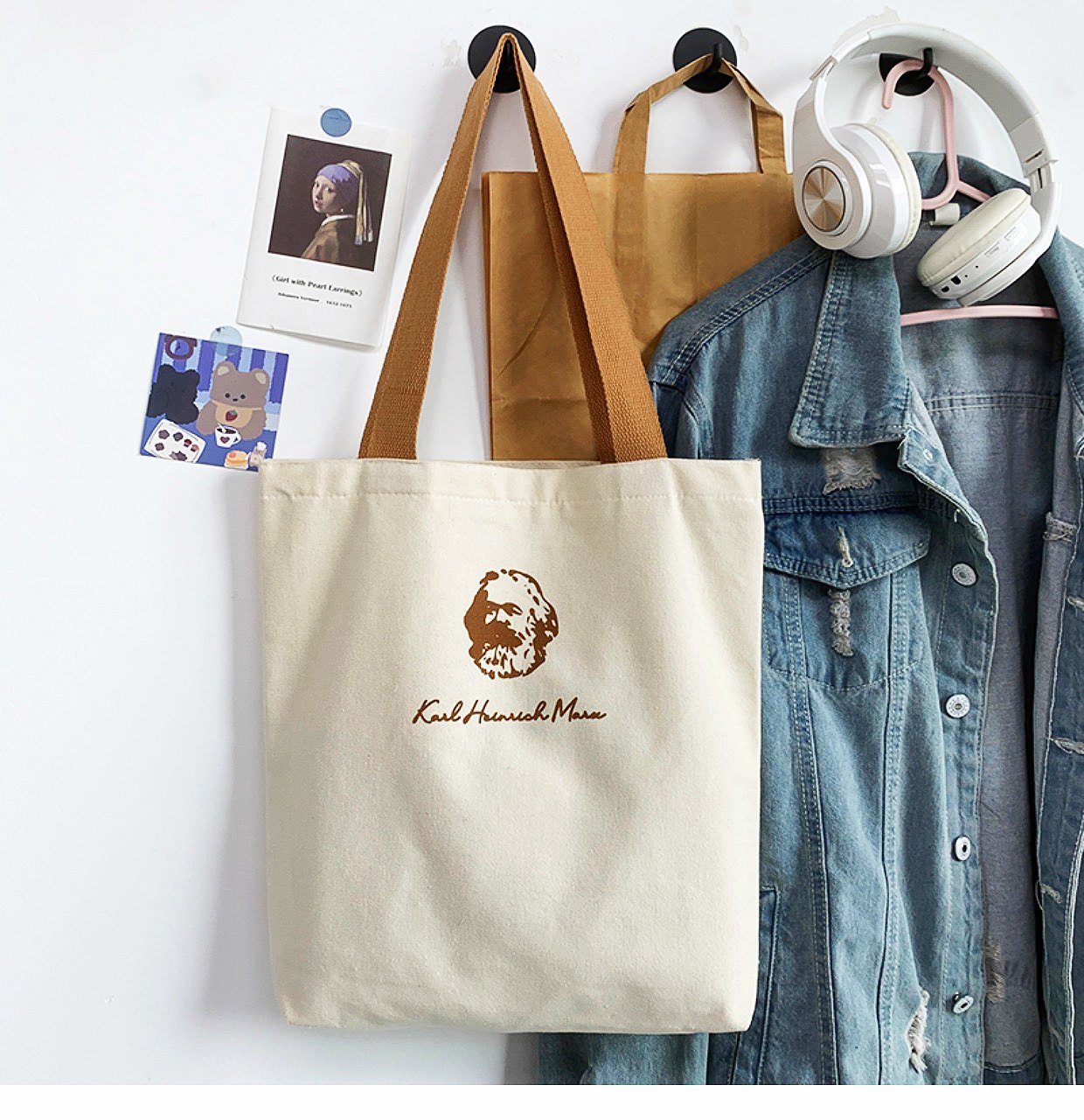 马克思头像帆布包袋文创男女新款单肩手提环保文艺青年学生定订制,淘宝优惠券,粉丝福利购,淘宝优惠卷