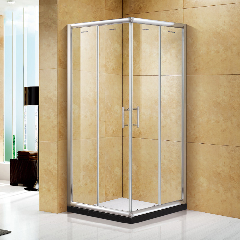 sally金莎丽淋浴房全钢化玻璃方形淋浴隔断对角开门式简易淋浴房 - 图0