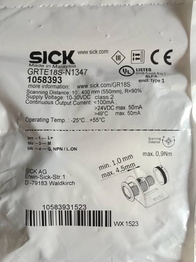 全新原装德国西克SICK光电开关GRTE18S-N1347 GRTE18S-N1342 - 图3