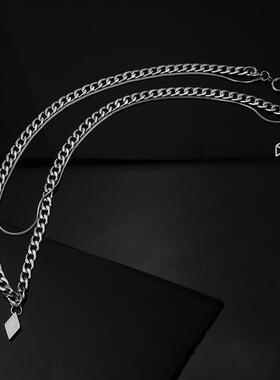 菱形原创男女项链嘻哈小众短款