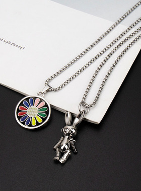 潮酷嘻哈风项链男女个性毛衣链