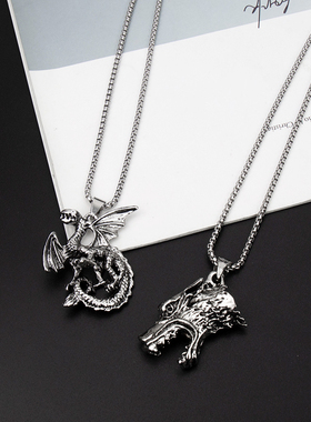 复古潮牌项链男女个性百搭毛衣链