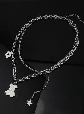 简约气质花朵吊坠项链