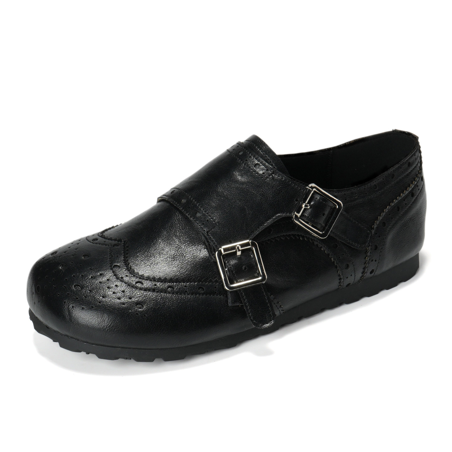 米霏~黑色英伦风小皮鞋女冬季平底加绒勃肯鞋复古乐福鞋大码女鞋,淘宝优惠券,粉丝福利购,淘宝优惠卷