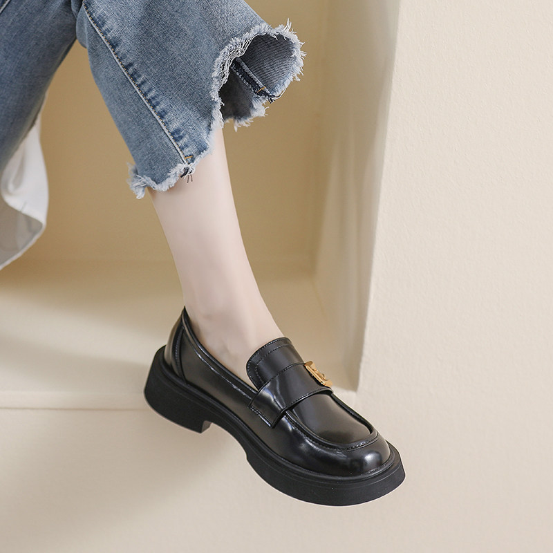 复古英伦风小皮鞋女春2026新款棕色单鞋厚底乐福鞋大码女鞋41到43,淘宝优惠券,粉丝福利购,淘宝优惠卷