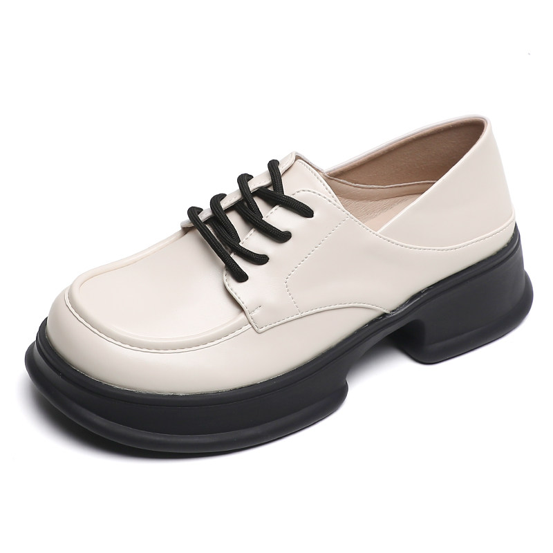 法式厚底小皮鞋女2026新款春款单鞋白色英伦乐福鞋大码女鞋41到43,淘宝优惠券,粉丝福利购,淘宝优惠卷