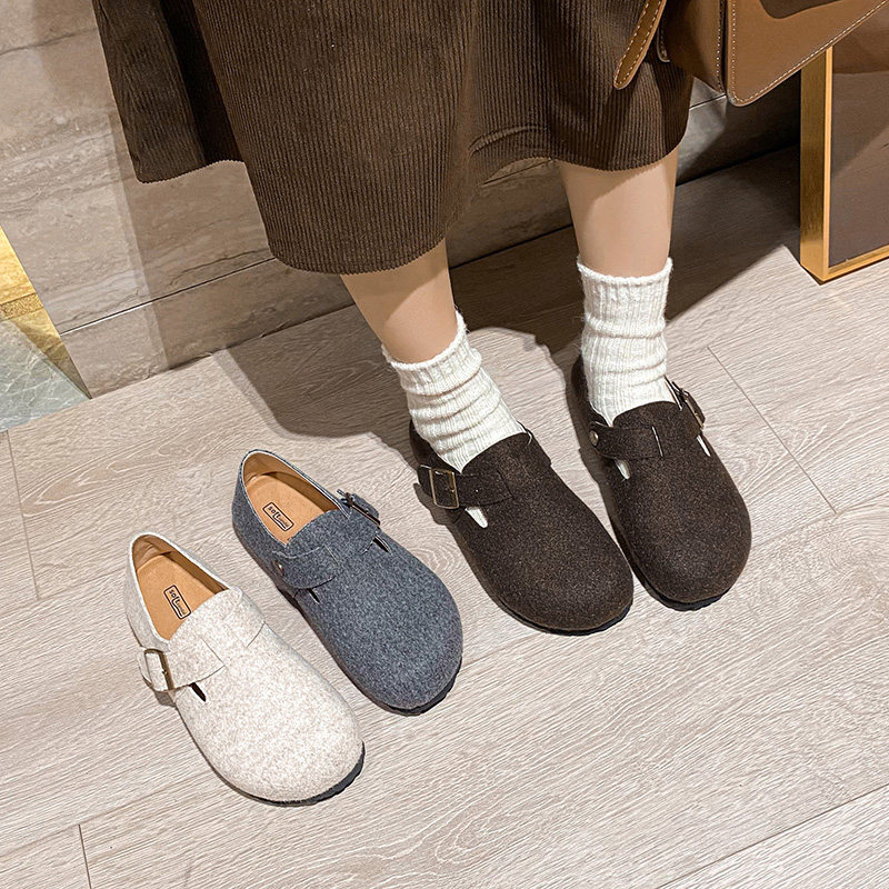 厚底勃肯鞋女冬2025新款加绒毛毛鞋软底博肯豆豆鞋大码女鞋41到43,淘宝优惠券,粉丝福利购,淘宝优惠卷