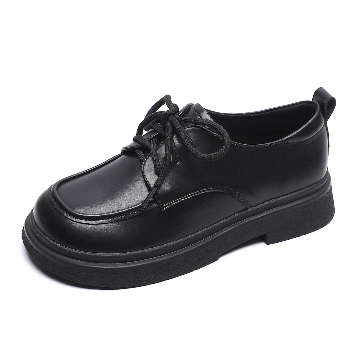 黑色英伦小皮鞋女春季2026新款软底单鞋系带乐福鞋大码女鞋41到43,淘宝优惠券,粉丝福利购,淘宝优惠卷