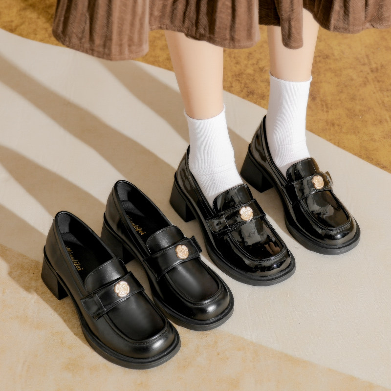 金币高跟乐福鞋女春季2026新款厚底单鞋英伦小皮鞋大码女鞋41到43,淘宝优惠券,粉丝福利购,淘宝优惠卷