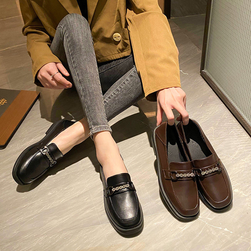 小皮鞋女英伦复古配裙子平底秋季百搭乐福鞋jk单鞋大码女鞋41到43,淘宝优惠券,粉丝福利购,淘宝优惠卷