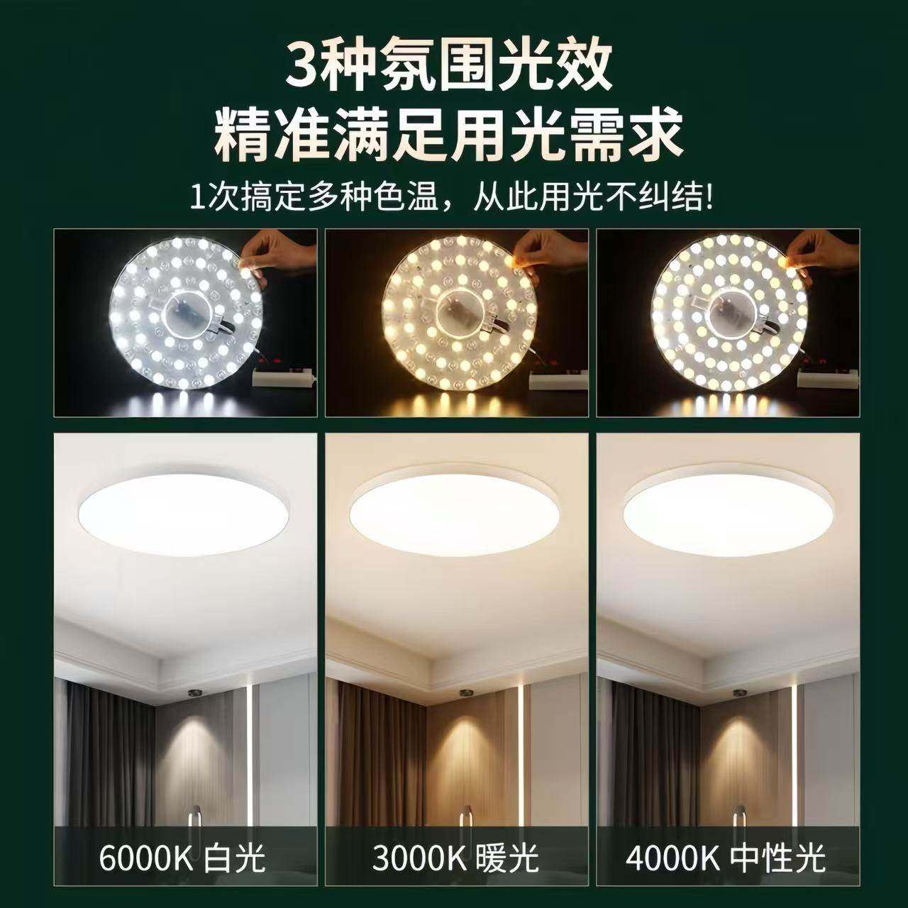 led吸顶灯灯芯圆形灯盘替换灯板护眼卧室LED改造灯板超亮节能灯芯,淘宝优惠券,粉丝福利购,淘宝优惠卷