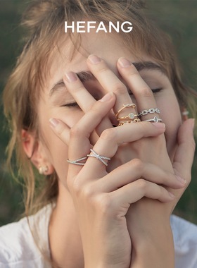 简约冷淡风镀金18k链条戒指女