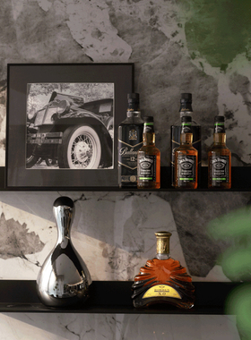 轻奢样板间酒柜装饰酒软装摆件