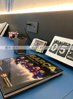 样板间梅西足球主题软装搭配摆件
