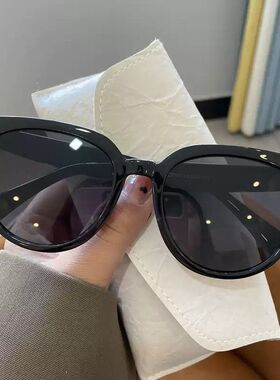 墨镜女潮复古茶色猫眼刘亦菲许红豆同款眼镜夏ins防紫外线太阳镜