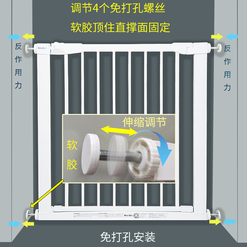 加粗宠物狗狗围栏大型犬栅栏室内楼梯儿童隔离门护栏金毛泰迪柯基