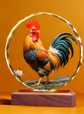 大吉大利公鸡水晶摆件生日礼物