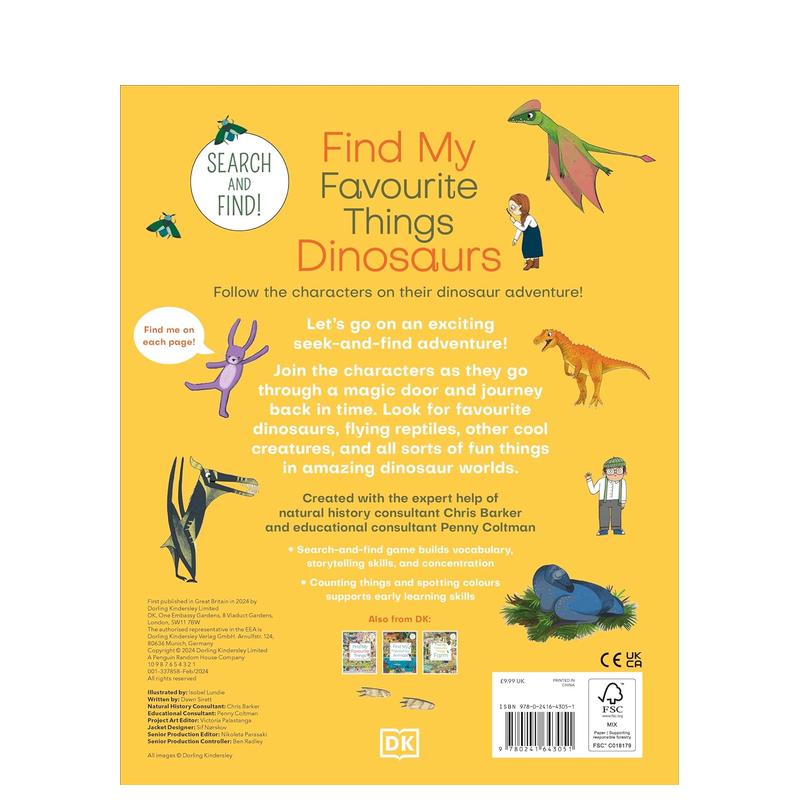 【预售】【找找看】寻找我喜欢的恐龙 【Search and Find】Find My Favourite Things Dinosaurs 原版英文儿童绘本 - 图0