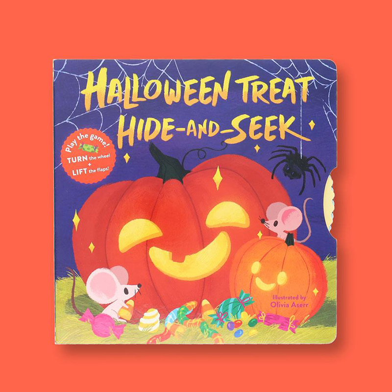 【现货】万圣节礼物捉迷藏Halloween Treat Hide-and-Seek 2-4岁幼儿趣味节日故事互动游戏机关推拉纸板绘本书 英文原版 - 图0