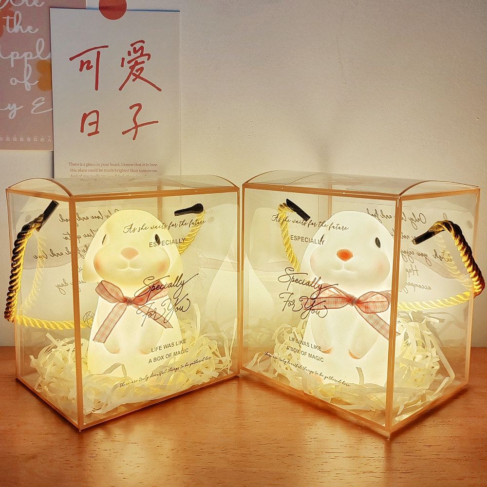 网红ins风兔子小夜灯可爱氛围灯走心生日礼物送小朋友活动伴手礼 - 图0