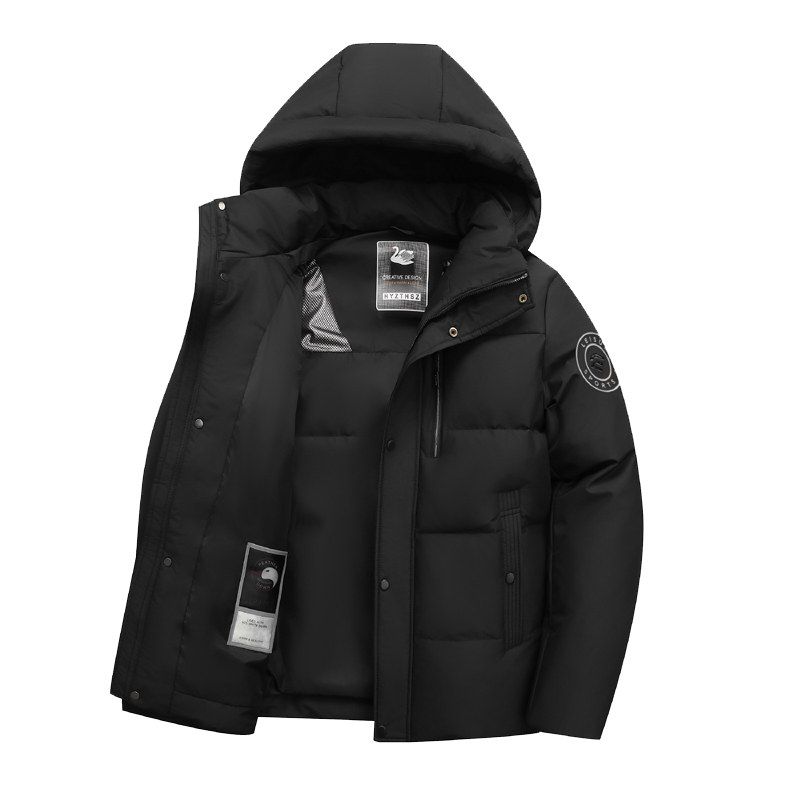 恒源祥彩羊鹅绒羽绒服男士2025冬季新款加厚保暖短款极寒男装外套