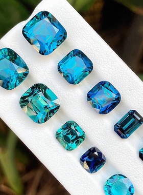 天然阿富汗蓝绿碧玺拉贡Lagoon卢比莱粉色薄荷绿碧玺戒指吊坠18k