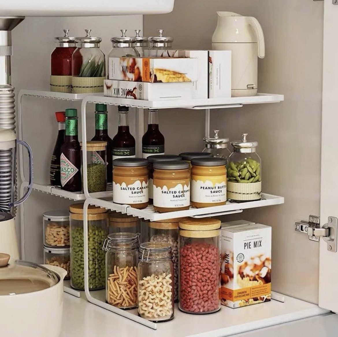 厨房桌面分层架台面置物架锅架橱柜锅具柜子收纳多层隔板置物断格,淘宝优惠券,粉丝福利购,淘宝优惠卷