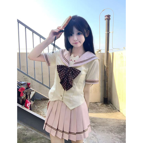 樱兰私立【恋爱信封】原创JK日系正版校供百褶裙收腰套装水手服 - 图3