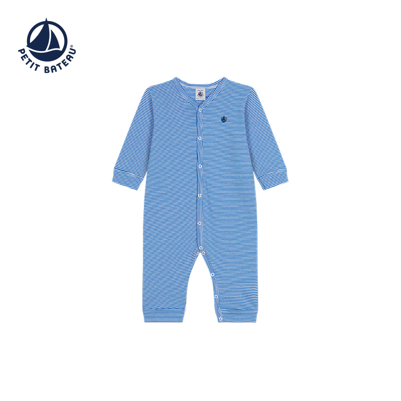 法国小帆船Petitbateau2024春夏新品婴幼儿纯棉印花连体衣A0AH7 - 图0