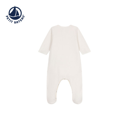 Petitbateau小帆船2024秋季新品婴幼儿纯棉宝宝长袖连体衣A0AS9 - 图0