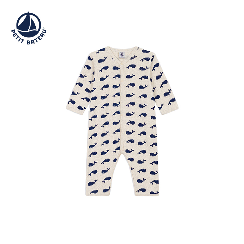 法国小帆船Petitbateau2024春夏新品婴幼儿纯棉印花连体衣A0AH7 - 图2