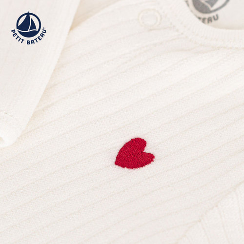Petitbateau小帆船2024秋季新品婴幼儿纯棉宝宝长袖连体衣A0AS9 - 图1