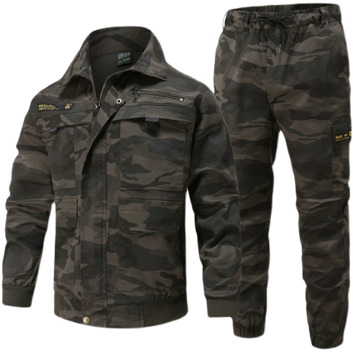 Хлопковый эластичный износостойкий летний камуфляжный комплект для работы, защита от ожогов