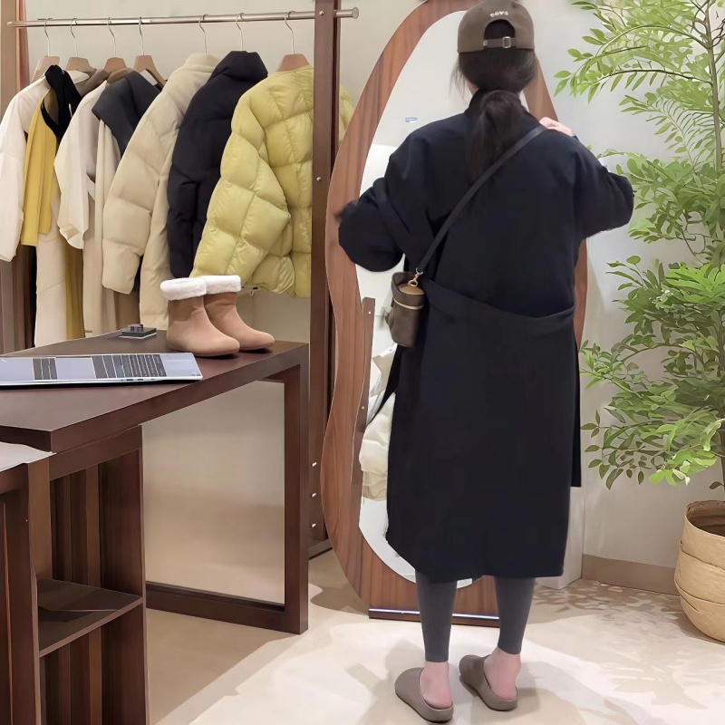 大码女装2025秋冬新款显瘦中长款风衣外套胖妹妹百搭休闲棉服上衣 - 图0