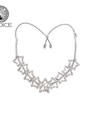 kodice银色镶钻星星镂空项链