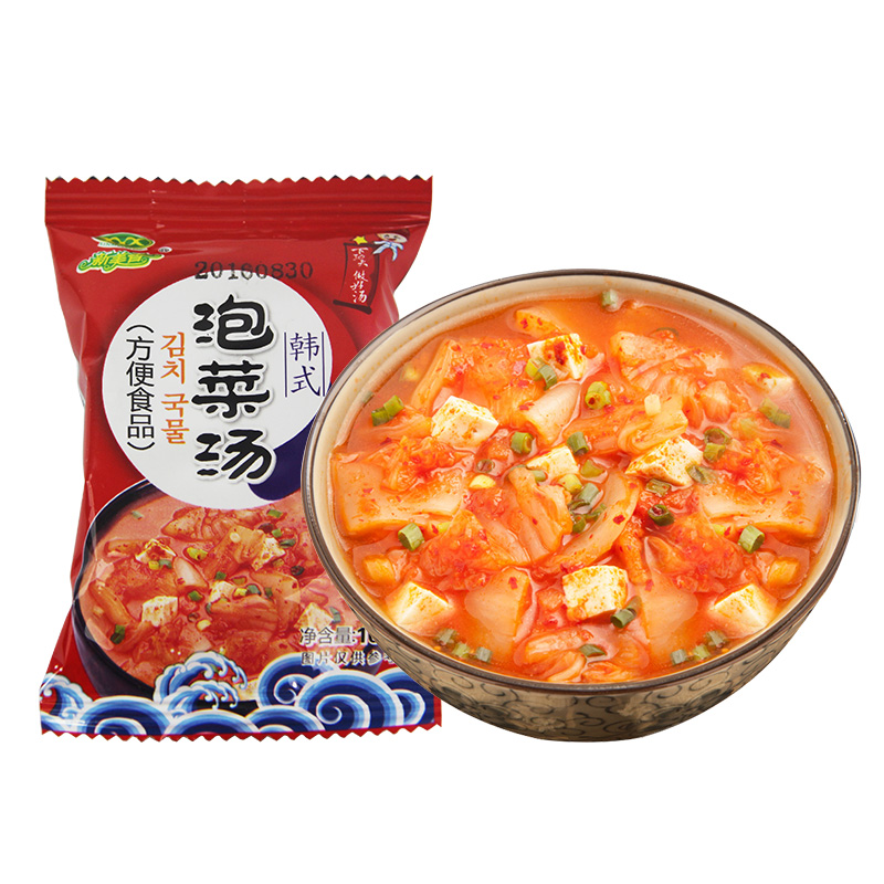 免煮汤韩式泡菜汤酸辣汤辣白菜豆腐汤料包方便速食汤速溶汤10包-图3