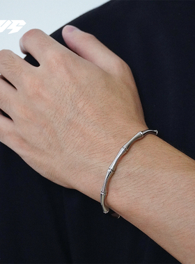 EBYG竹节开口手镯小众设计新中式冷淡风个性时尚配饰送男友礼物