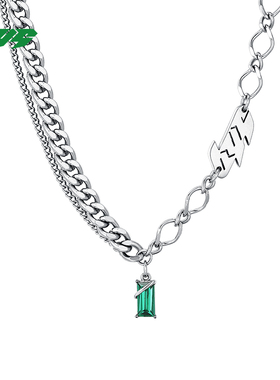 EBYG绿野微光字母项链男潮个性嘻哈拼接古巴锁骨链男配饰