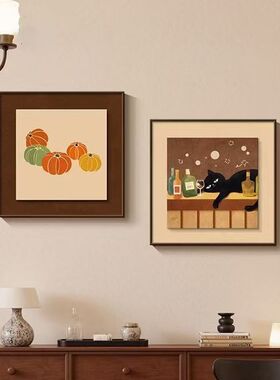 法式复古餐厅装饰画中古风餐壁画