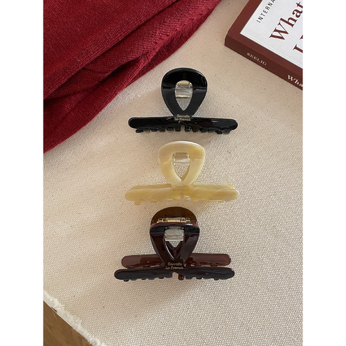 Busan韩国France金标半扎发小抓夹简约复古ins中号醋酸鲨鱼夹发夹 - 图2