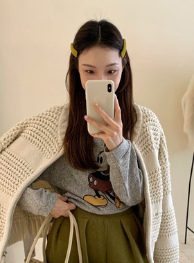Busan韩系秋冬百搭彩色丝绒发夹边夹时尚气质侧边夹刘海夹发卡女