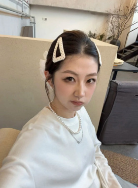 Busan韩系时髦感简约三角波点发夹bb夹百搭刘海夹掰掰夹侧边夹子