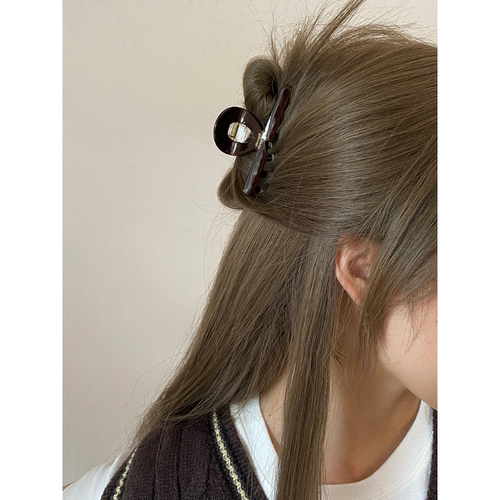 Busan韩国France金标半扎发小抓夹简约复古ins中号醋酸鲨鱼夹发夹 - 图1