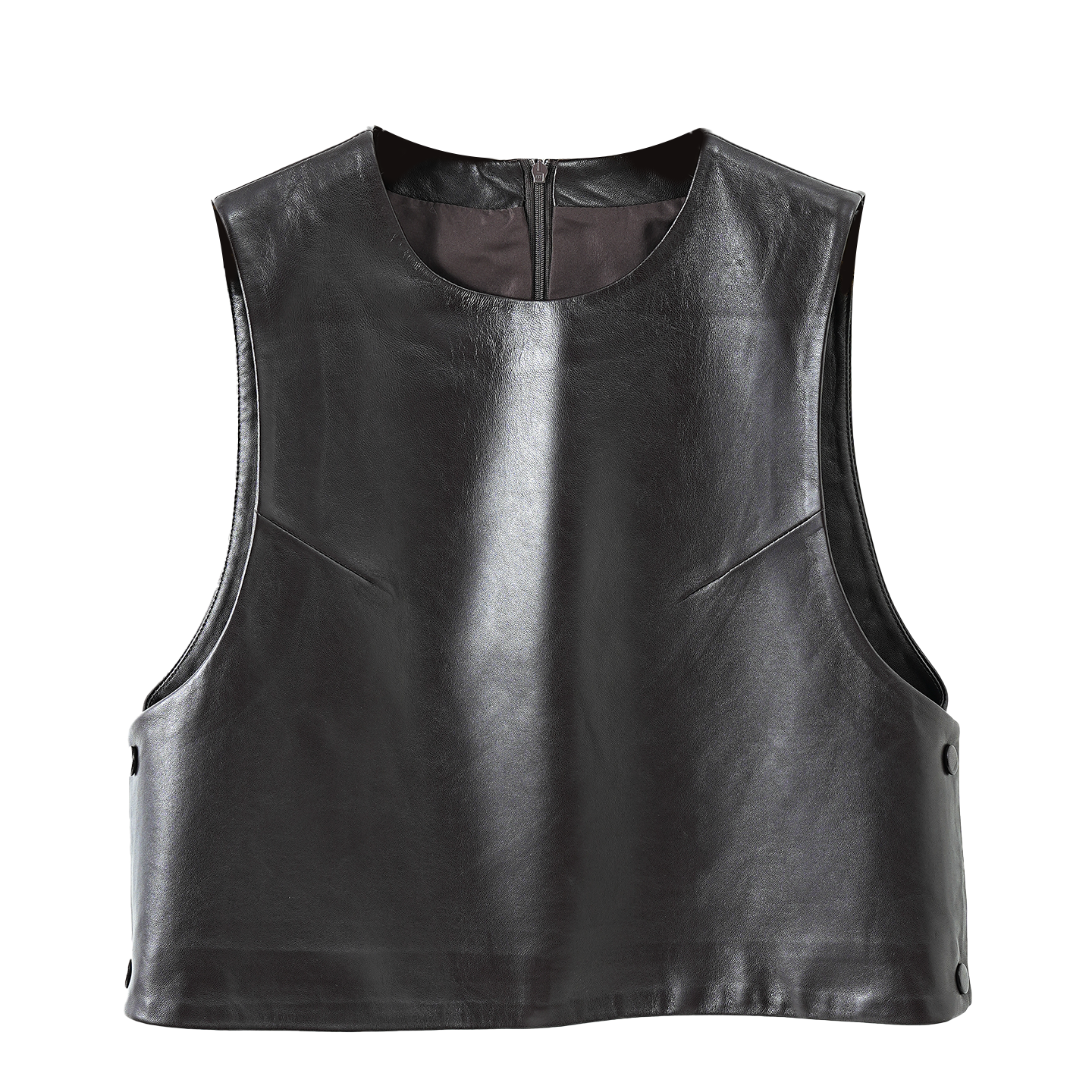 欧货高端羊皮真皮背心皮马夹女小个子短款皮坎肩2026春秋新款,淘宝优惠券,粉丝福利购,淘宝优惠卷