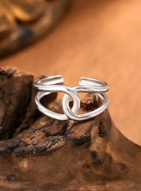 韩版简约钛钢开口戒指女款